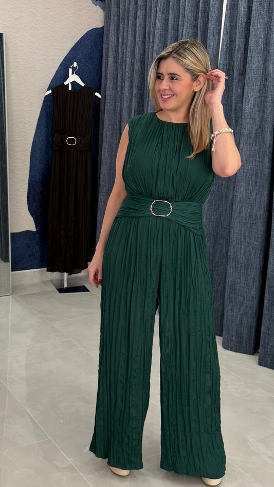 Pleated Jumpsuit H Green