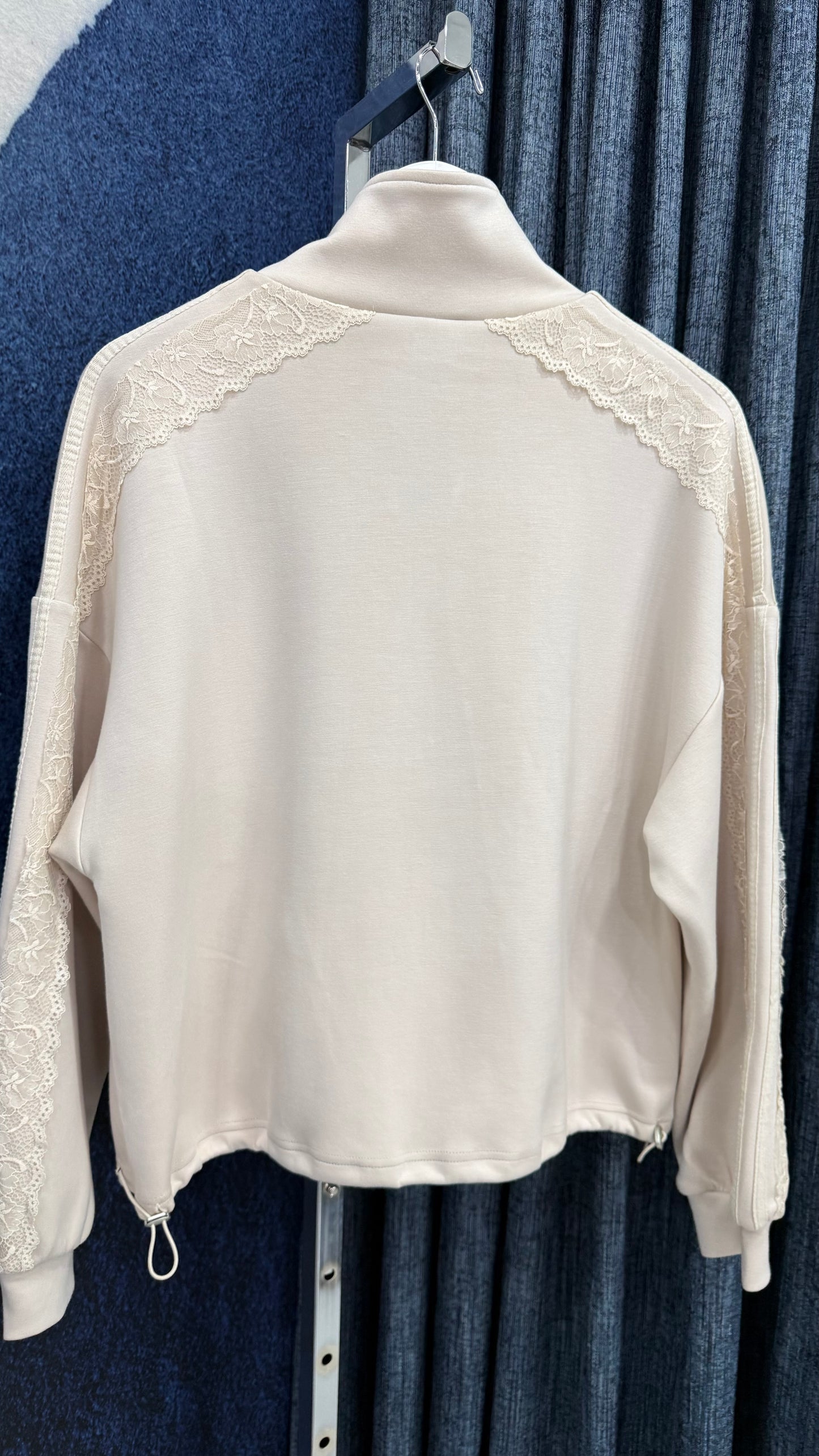 Contras Lace Long Sleeve Jacket & Jogger Set Sand