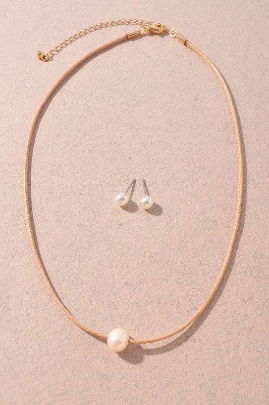 Pearl Pendant Necklace Set