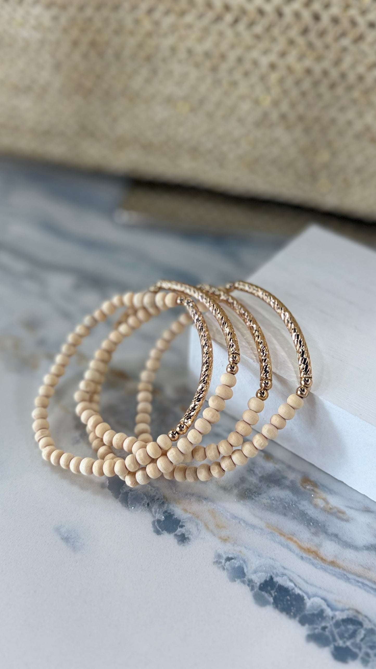Wood Stretch Bracelet Set
