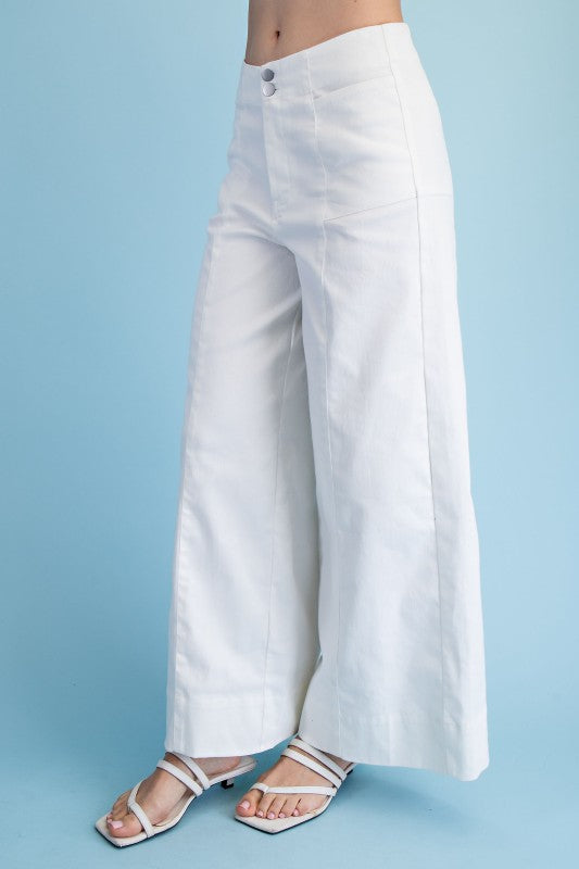 Wide Leg Lightweight Denim Off White