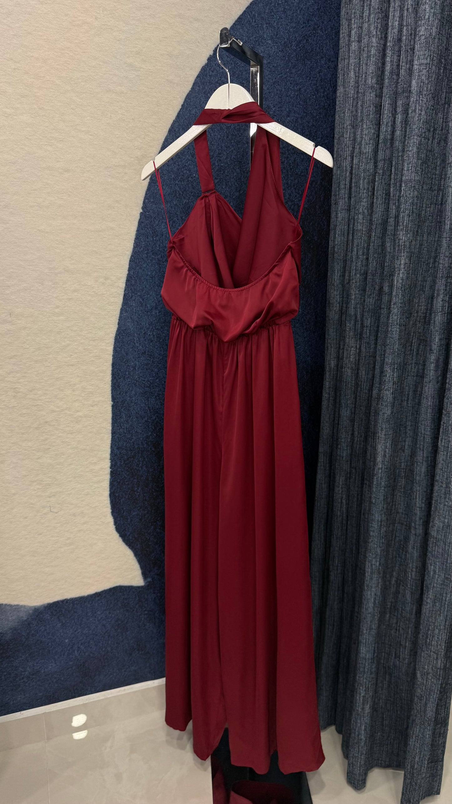 Stunning Wide Leg Jumpsuit Burgundy