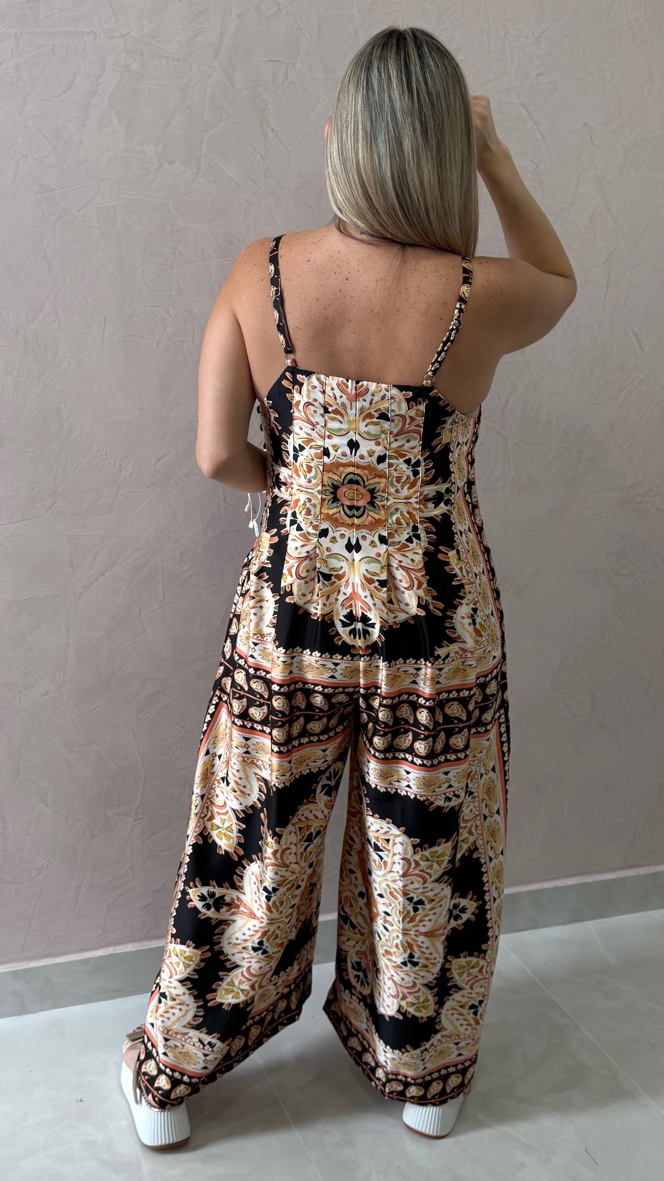 Printed Sleeveless Jumpsuit