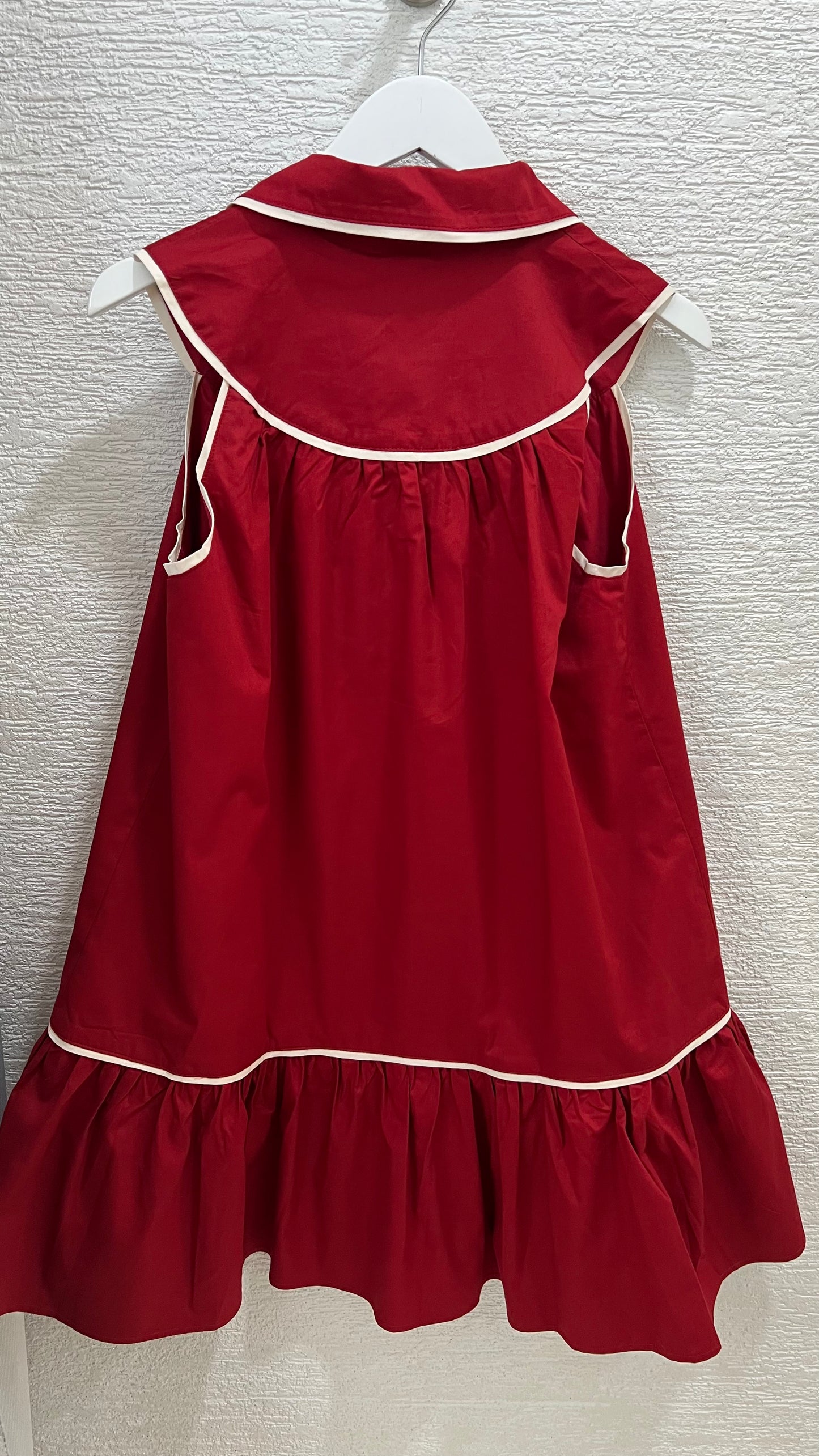 Collared Short Dress Crimson