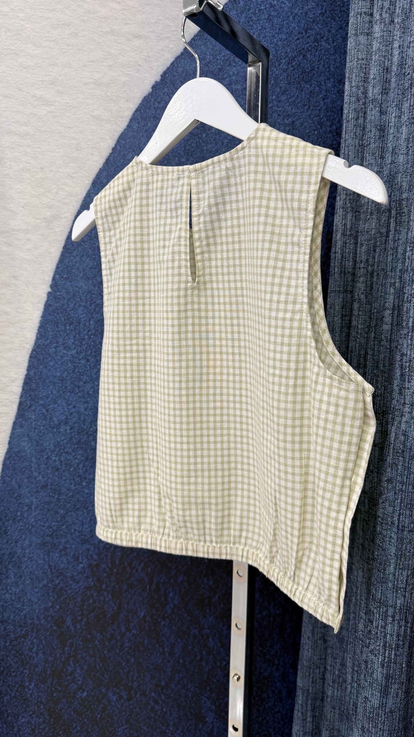 Gingham Top & Short Set Sage