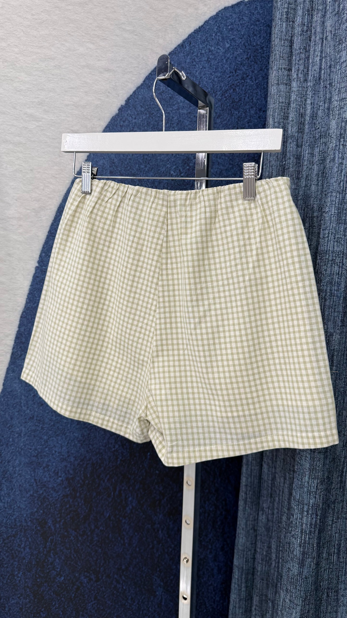 Gingham Top & Short Set Sage