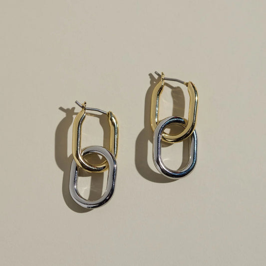MIXED METAL CHAIN LINK HOOPS