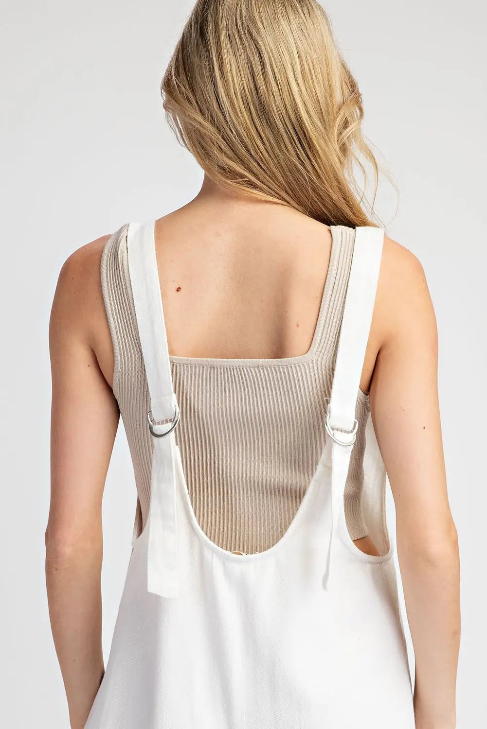 Lightweight Denim Jumpsuit Baggy Off White
