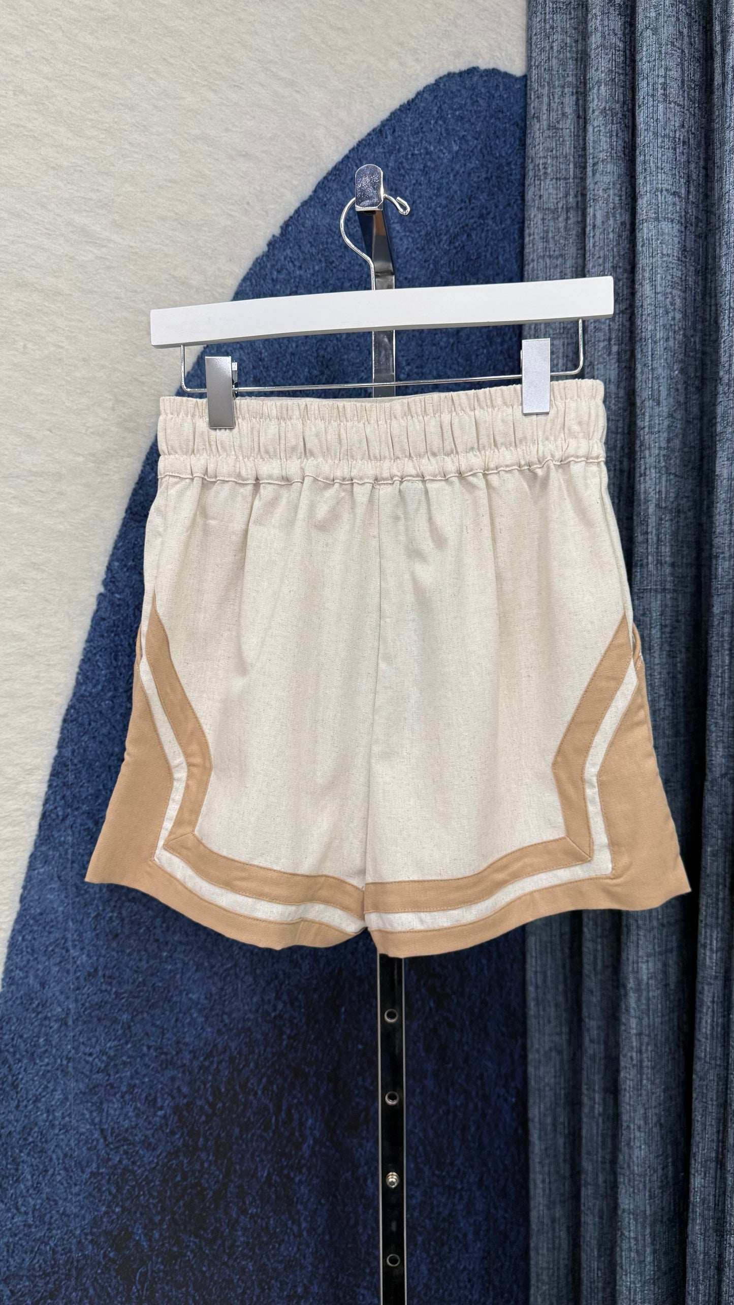 Linen Contrast Short Oatmeal