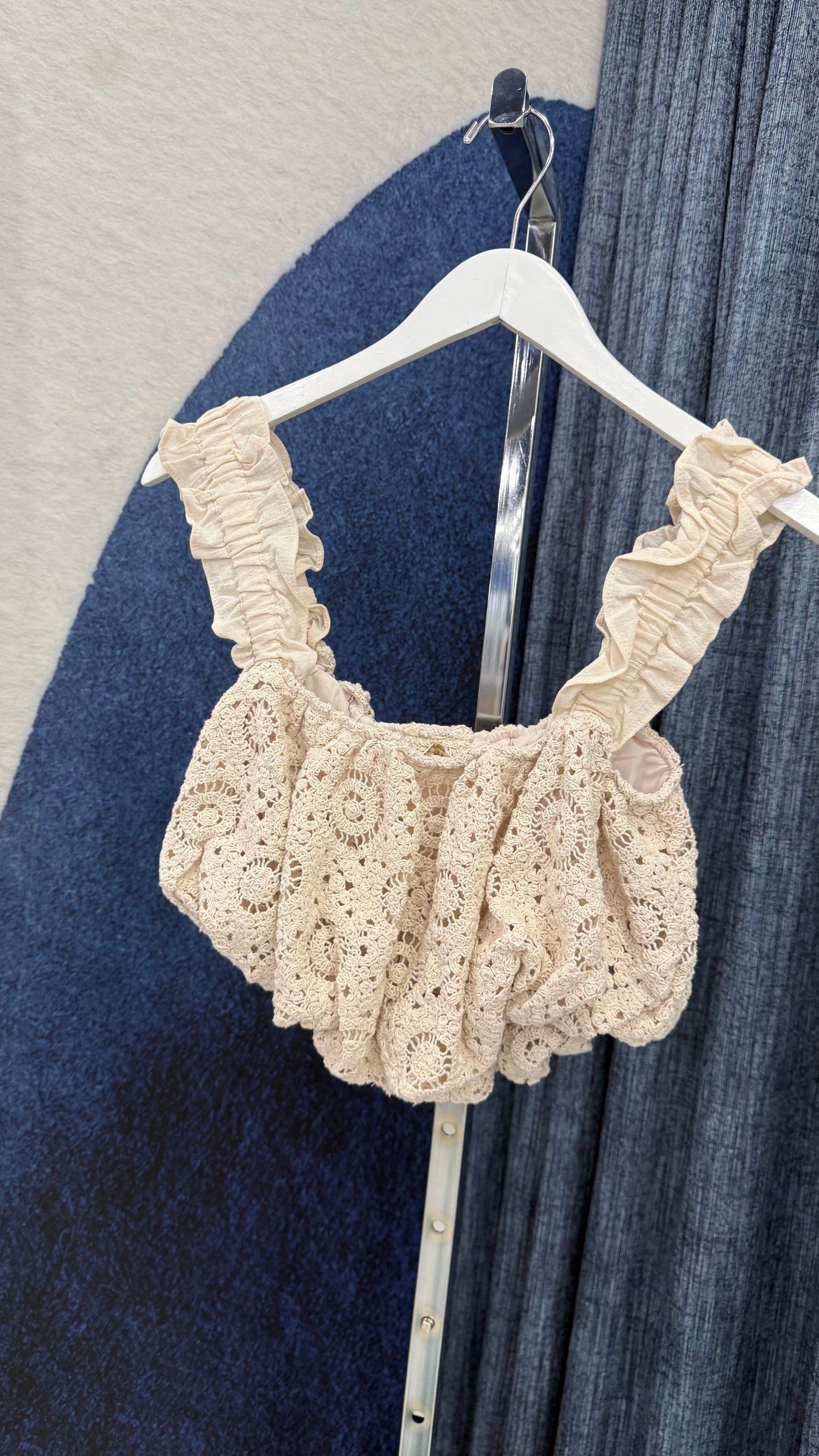 Embroidery Bubble Top Taupe