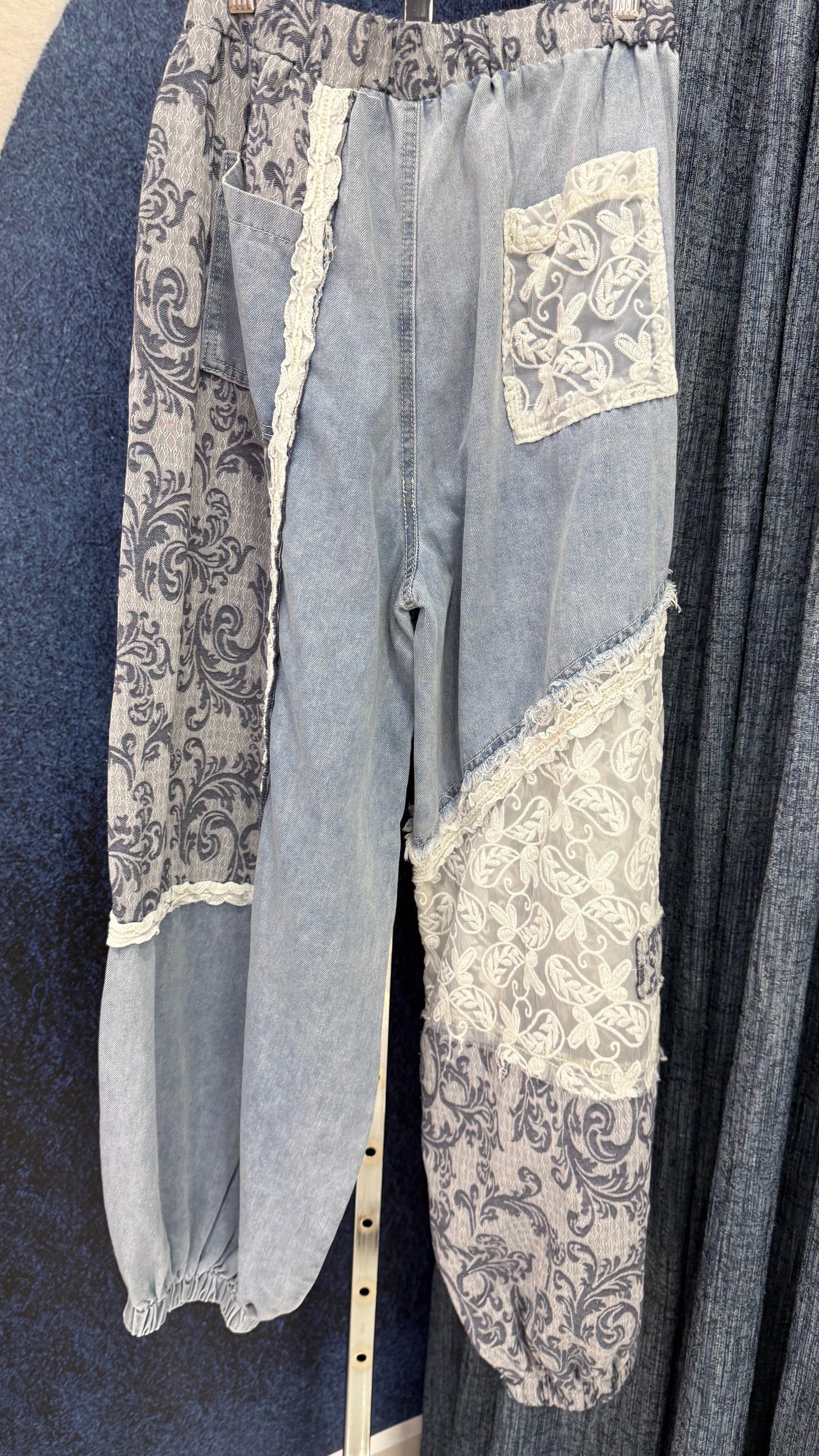 Jogger Denim Patches & Lace