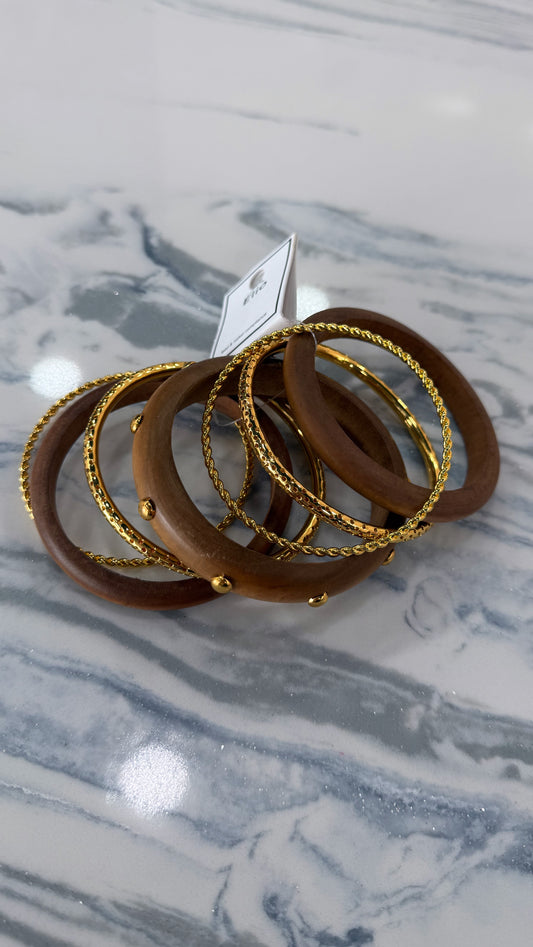 Wood Bangles Set