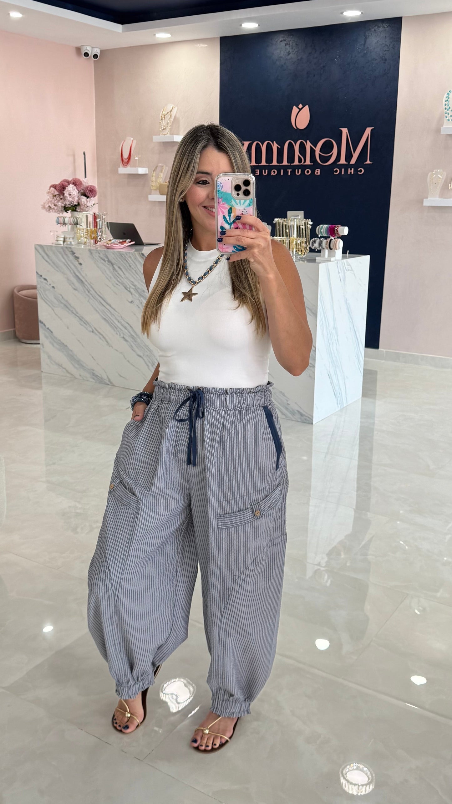 Striped Blue Jogger Pant