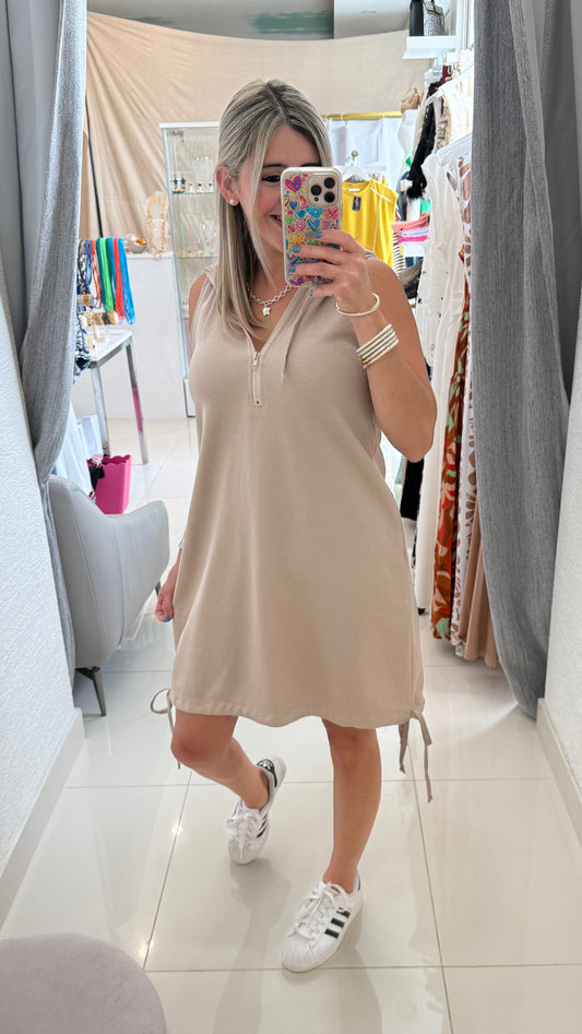 Comfy Hoodie Dress Taupe