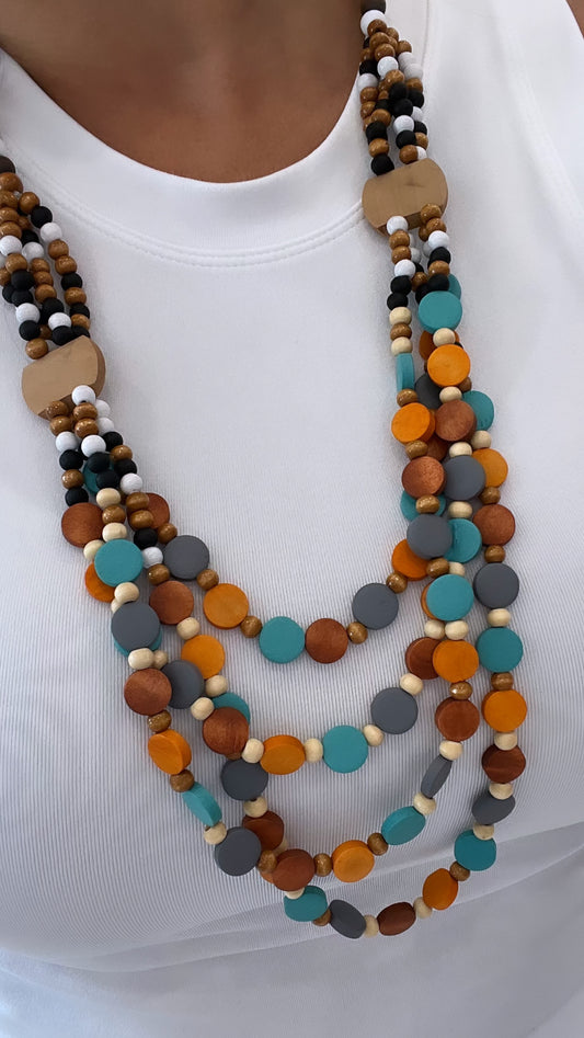 Wood Necklace Multi