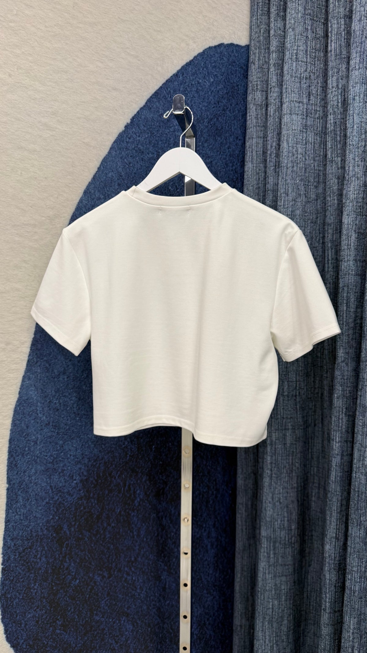 Rhinestone Neck Top White