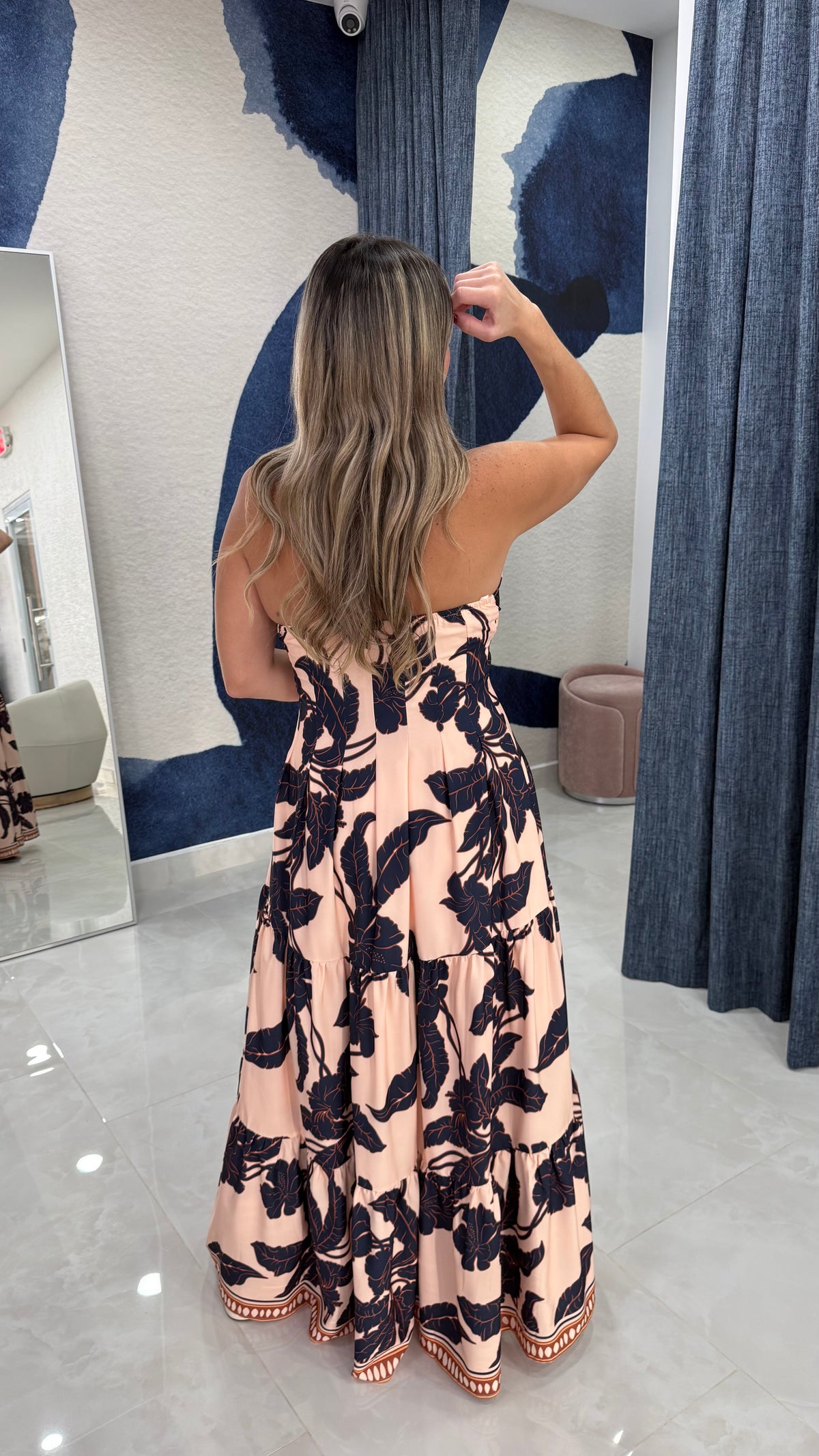 Printed Halter Maxi Dress