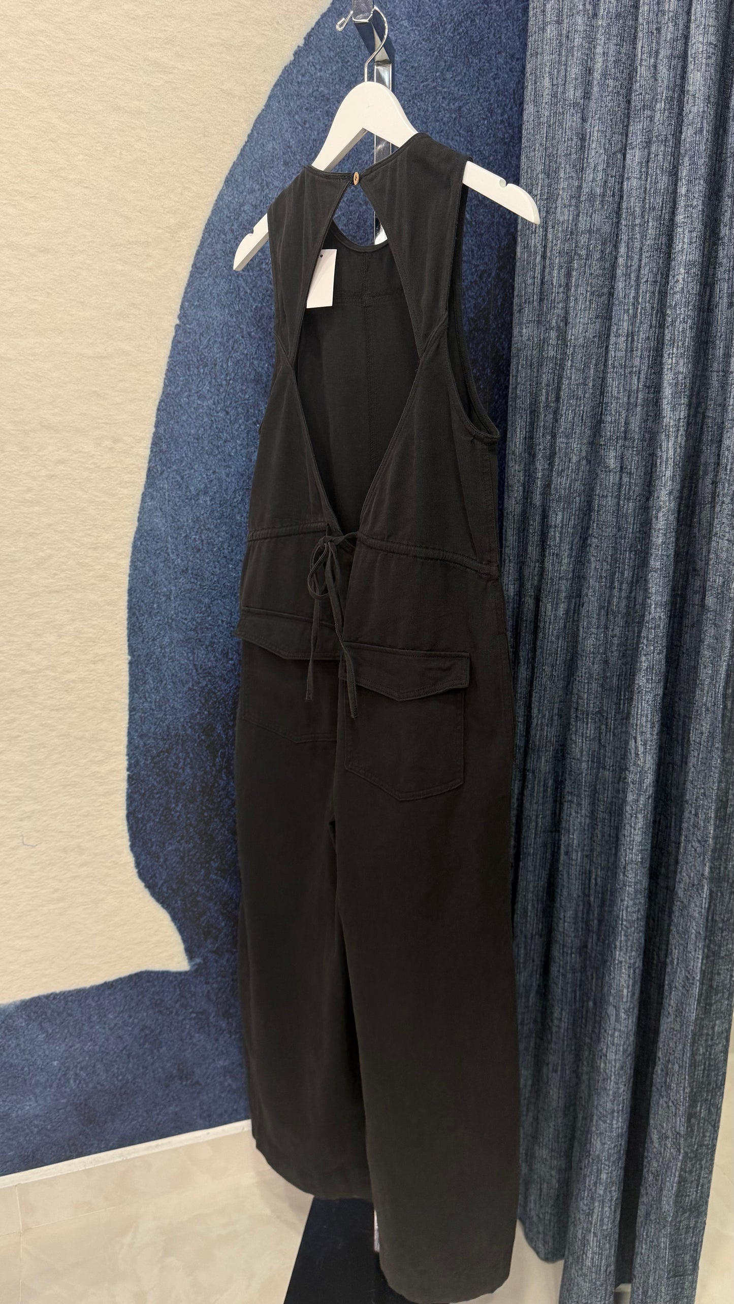 Lightweight Denim Jumpsuit Black