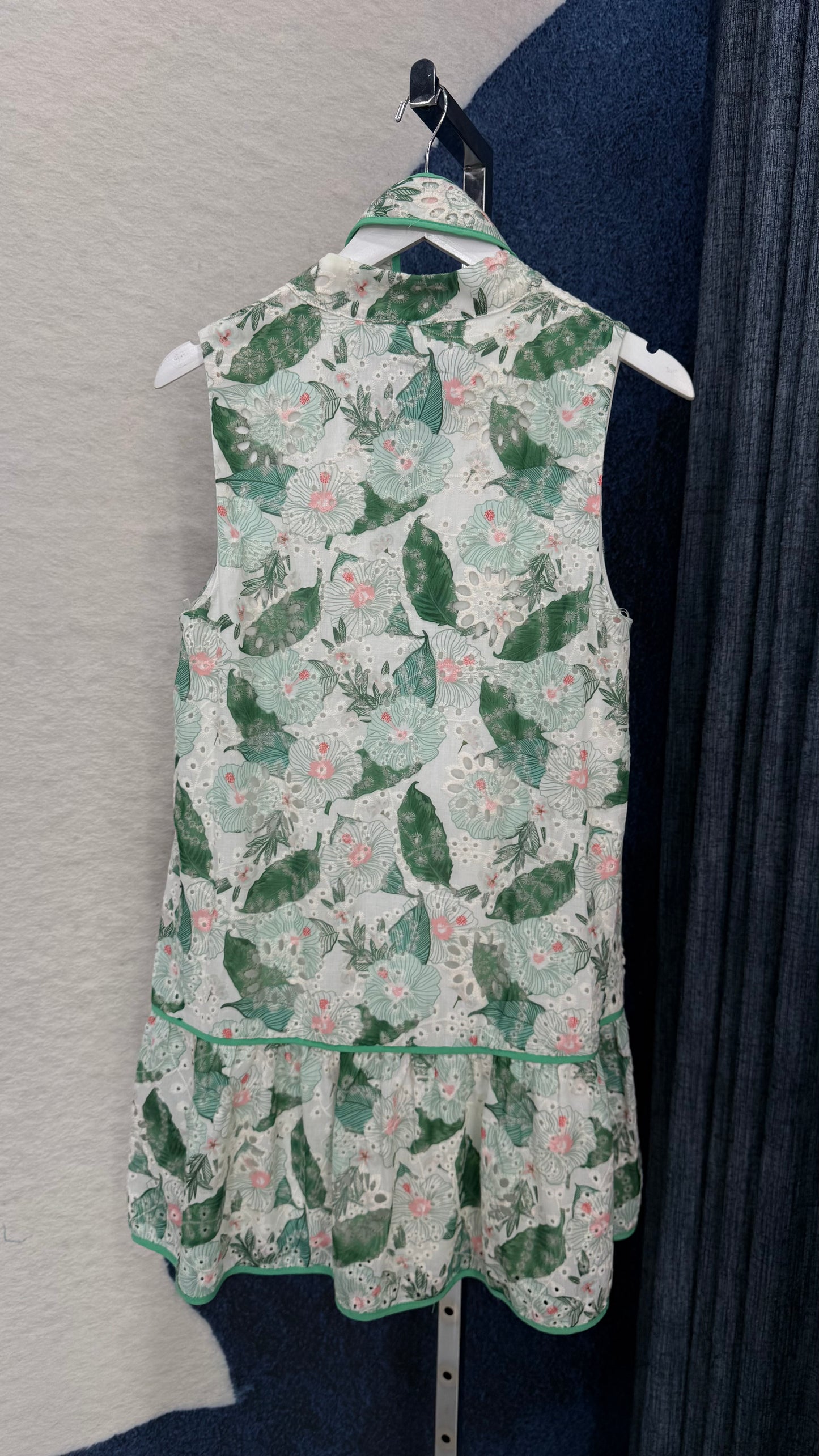 Embroidered Printed Leaf Dress