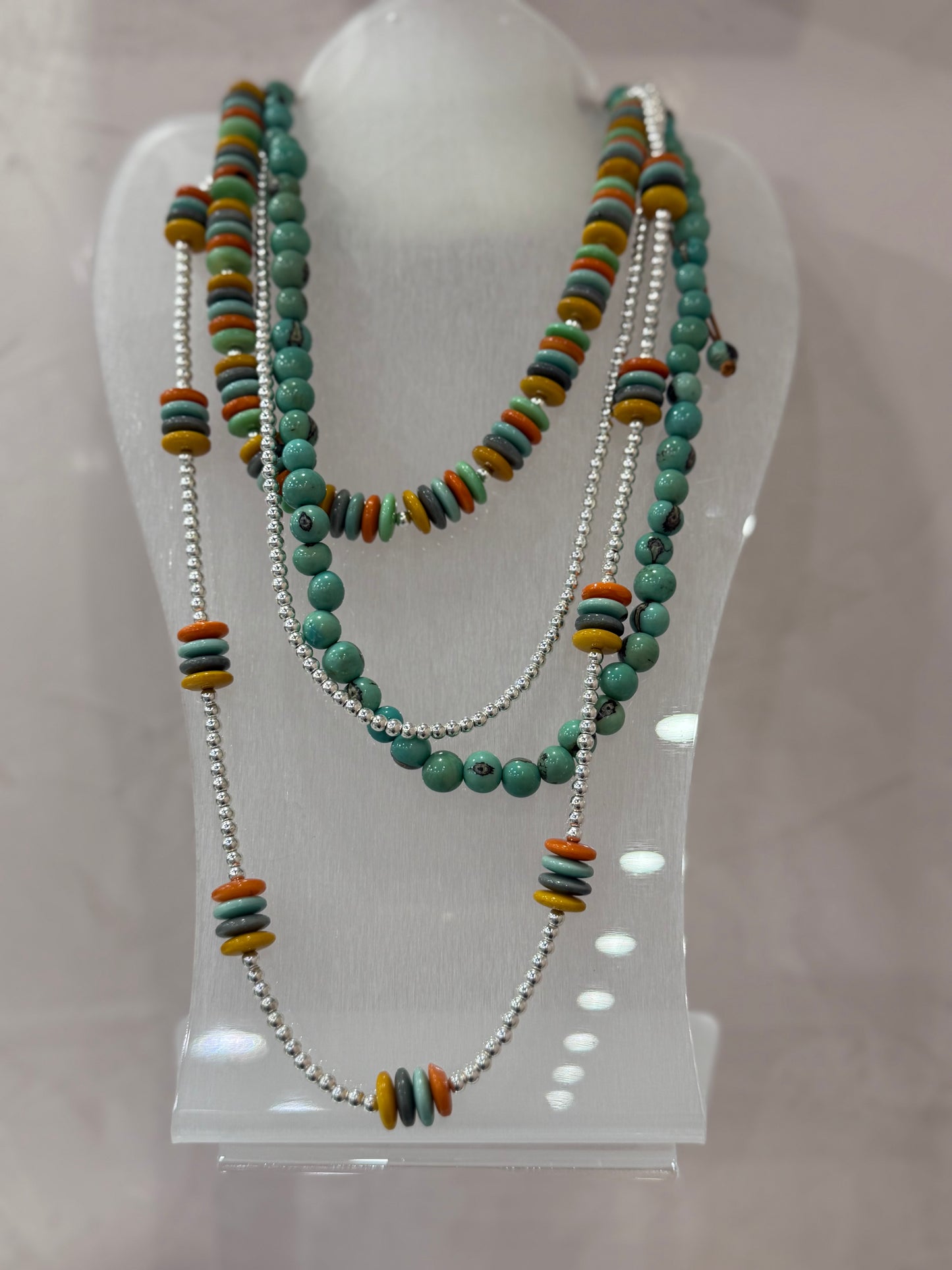 Handmade Layered Necklace Multi Color