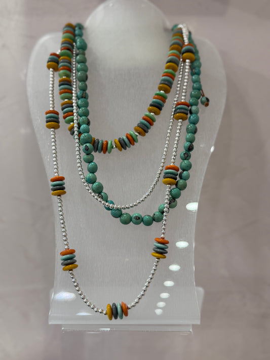 Handmade Layered Necklace Multi Color
