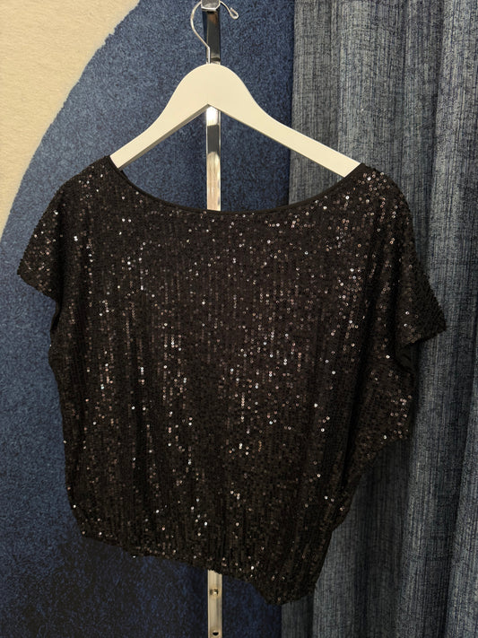 Black Sequins Top