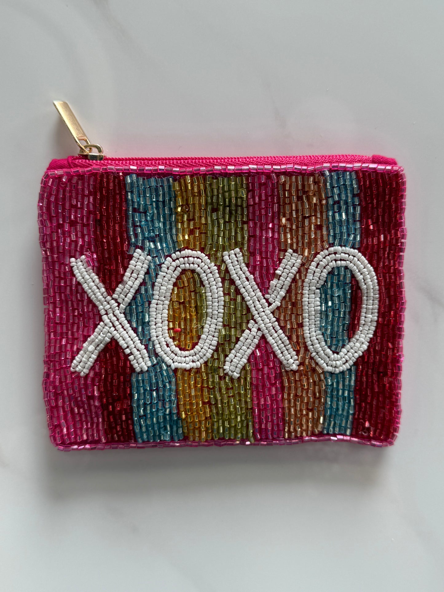 Beaded Coin Bag XOXO Multi