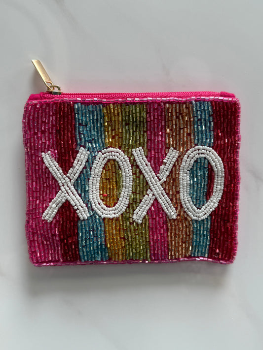 Beaded Coin Bag XOXO Multi