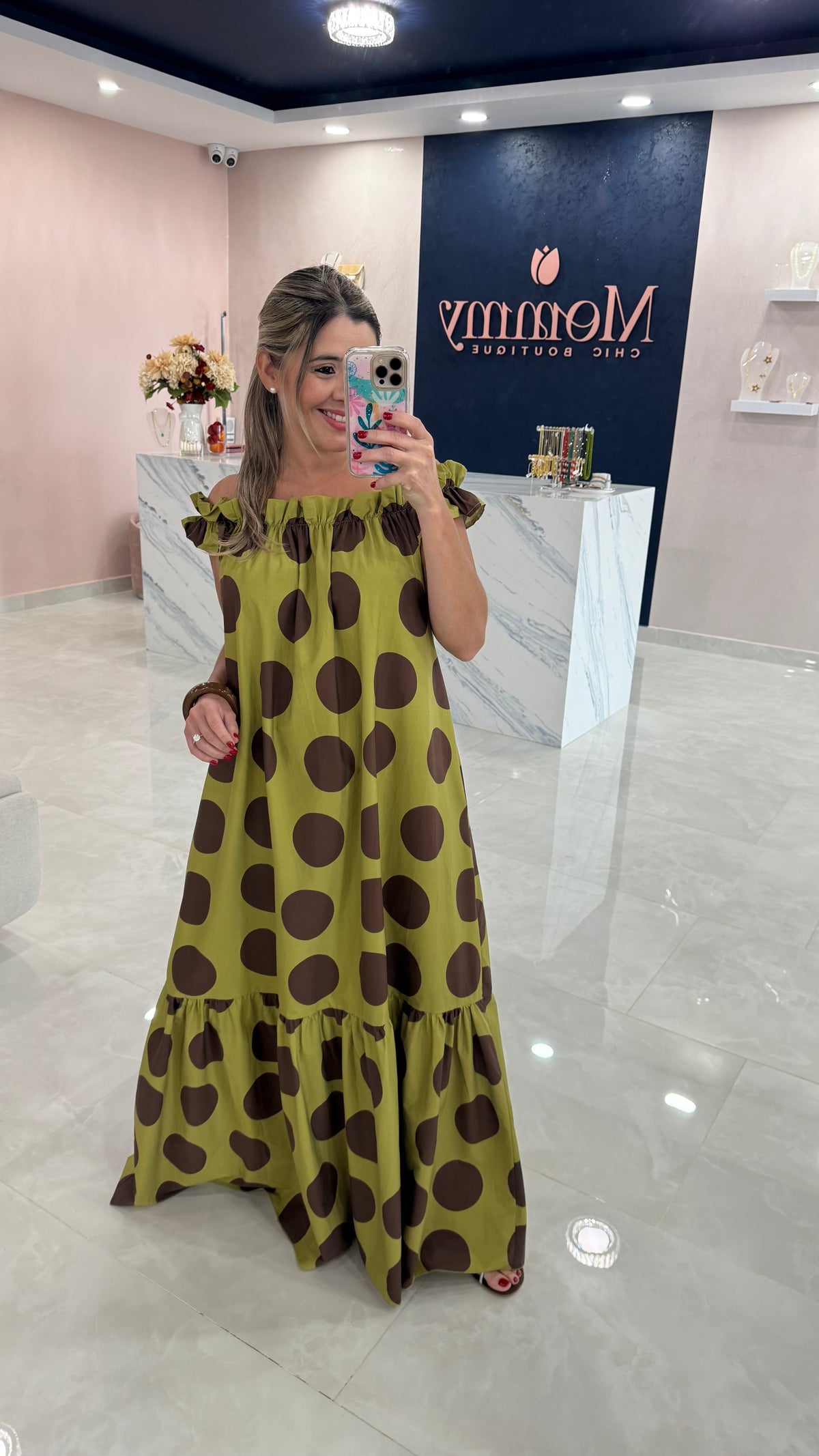 Italy 🇮🇹 Polka Dots Maxi Dress One Size