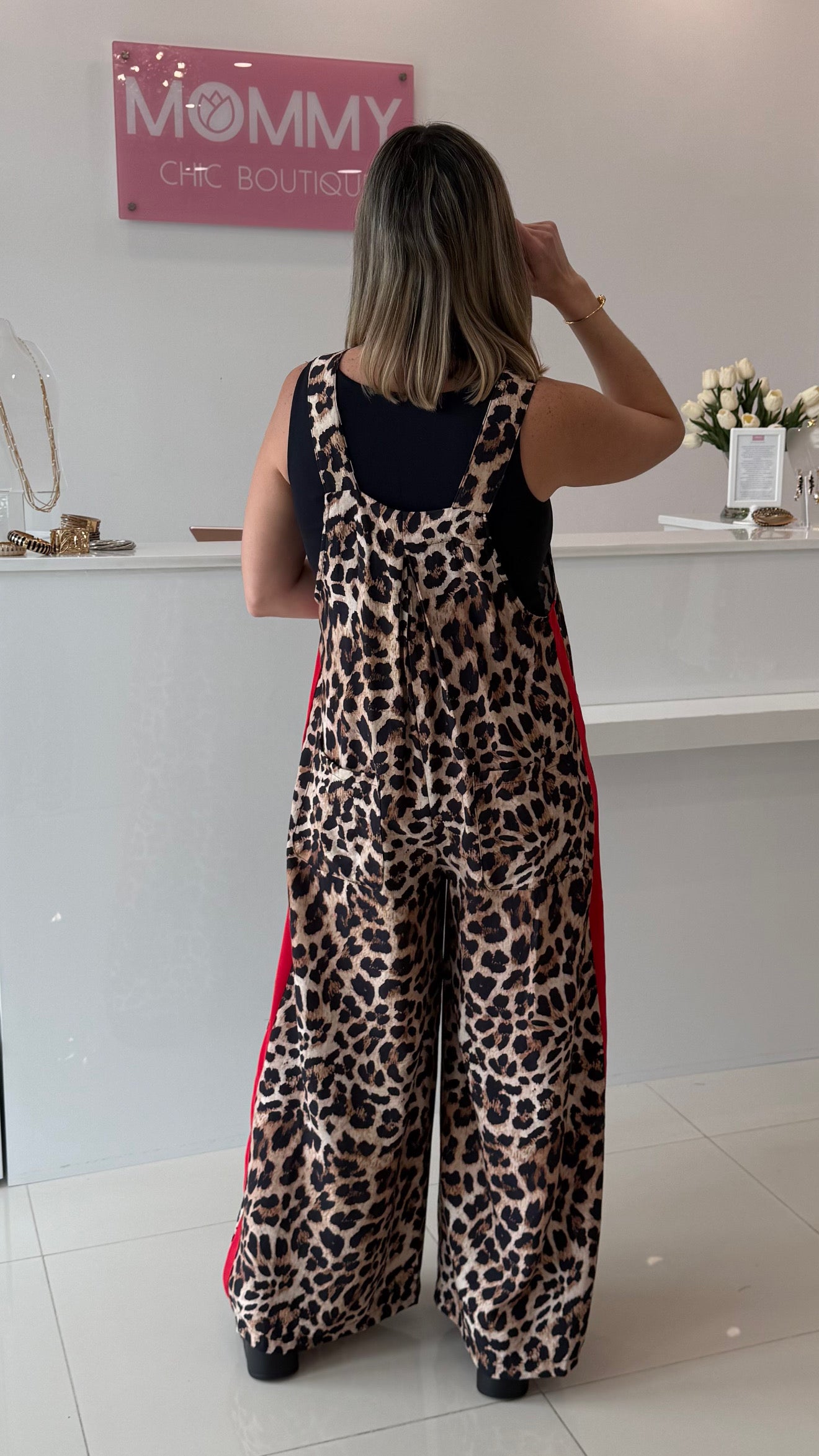 Overall Animal Print W/Red