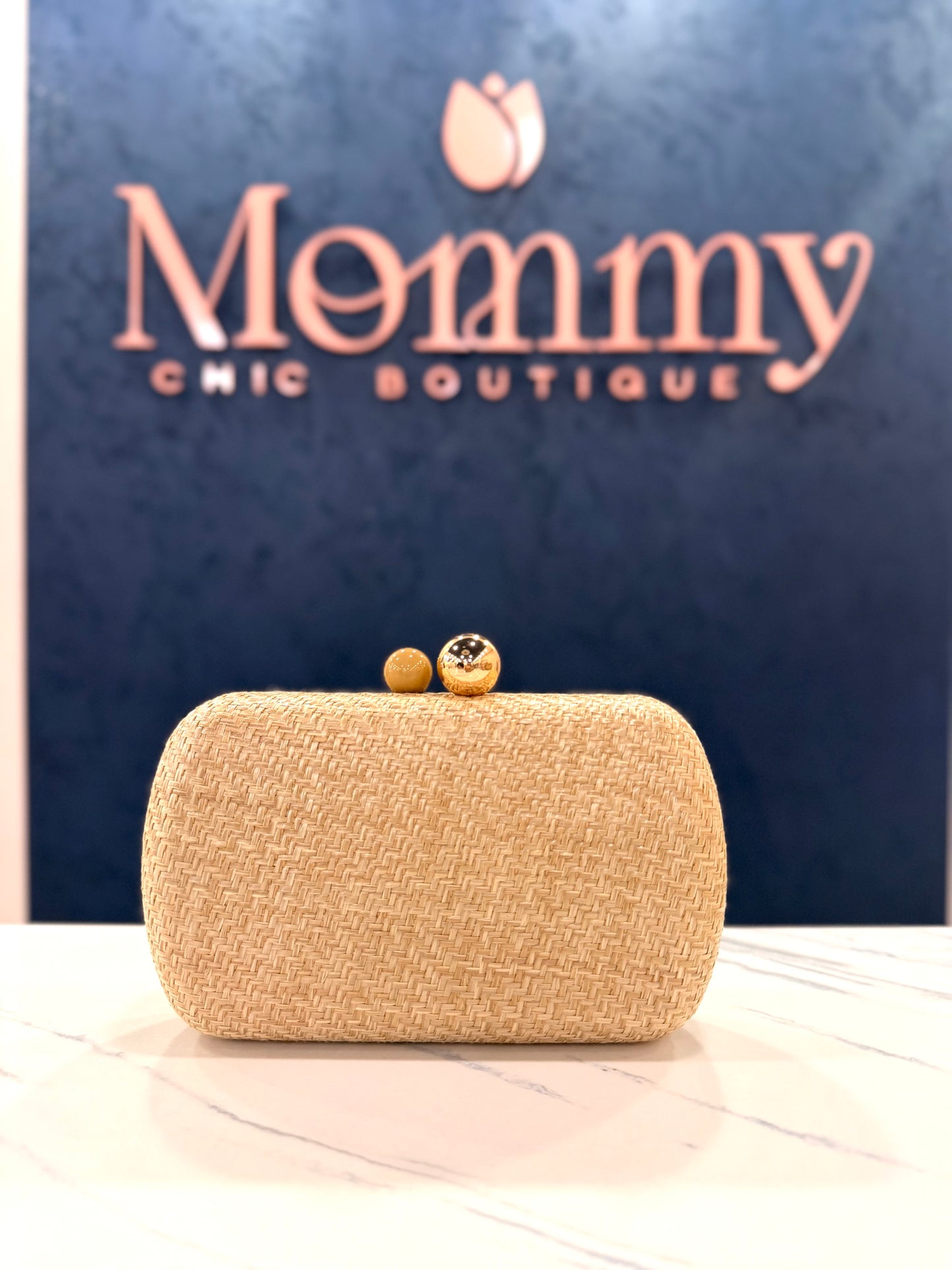 Raffia Clutch