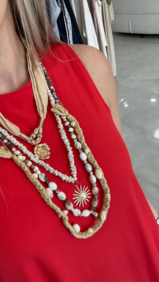 Shells Layered Necklace Natural