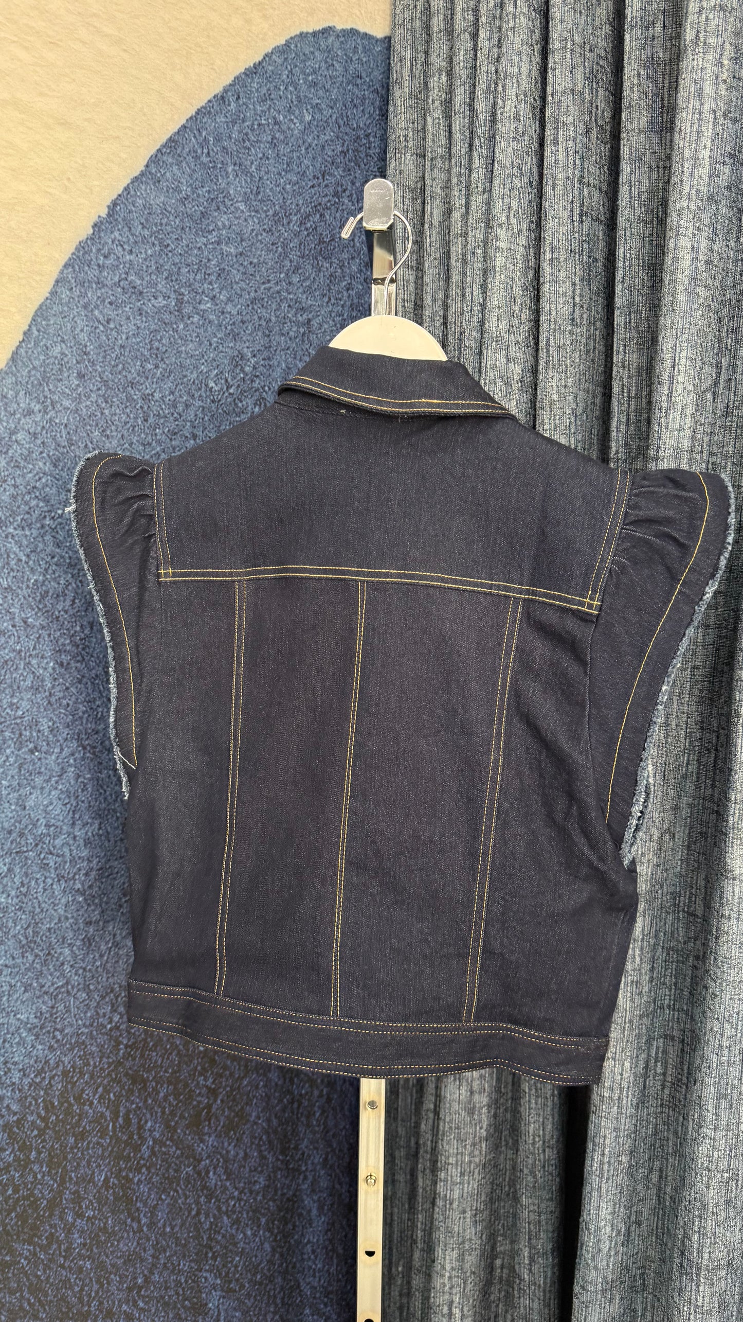 Denim Ruffle Top