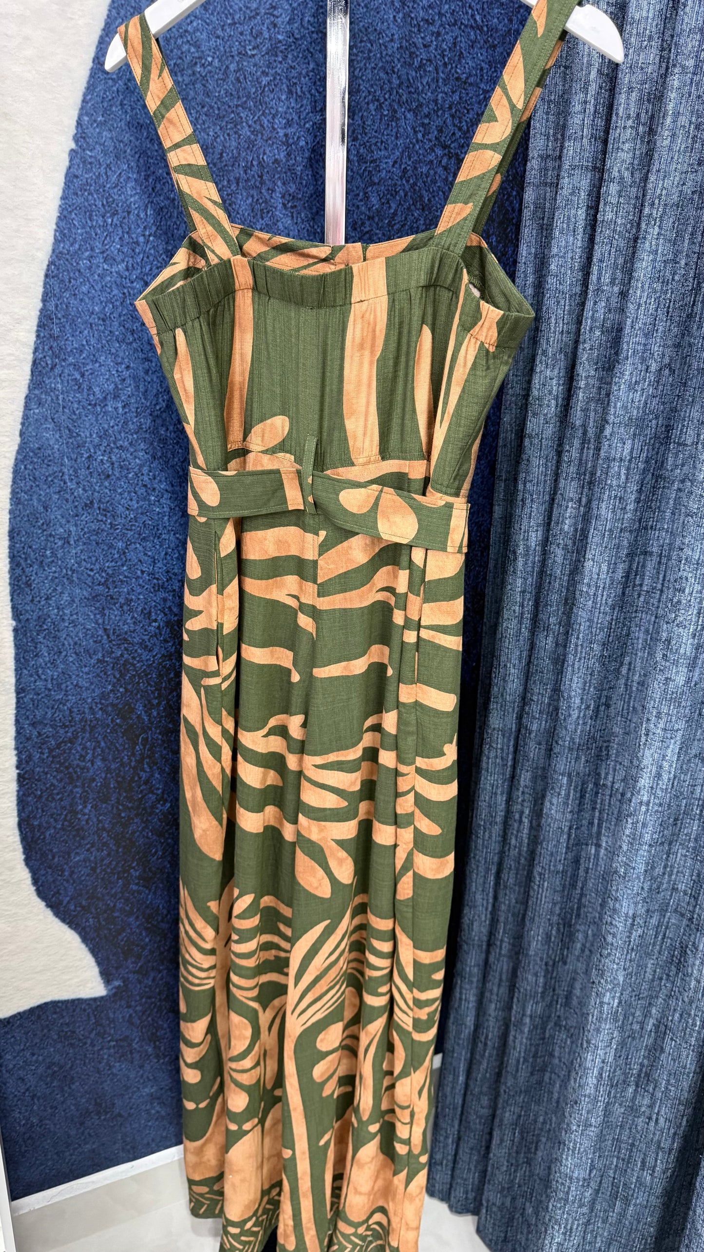 Printer Olive & Camel Jumpsuit