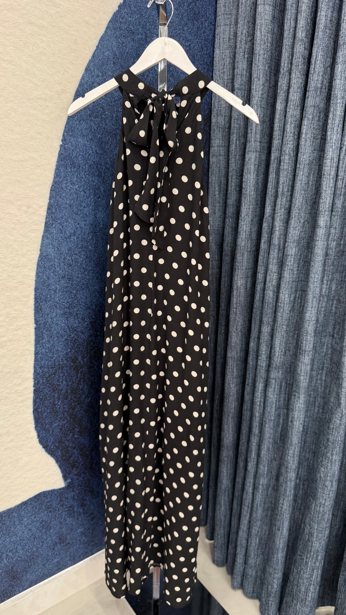 Polka Dots Maxi Dress Black