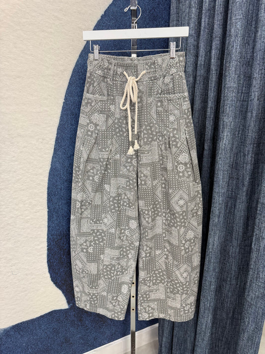 Bandana / Paisley Print  Denim Gray