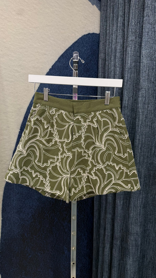 Embroidery Olive Short