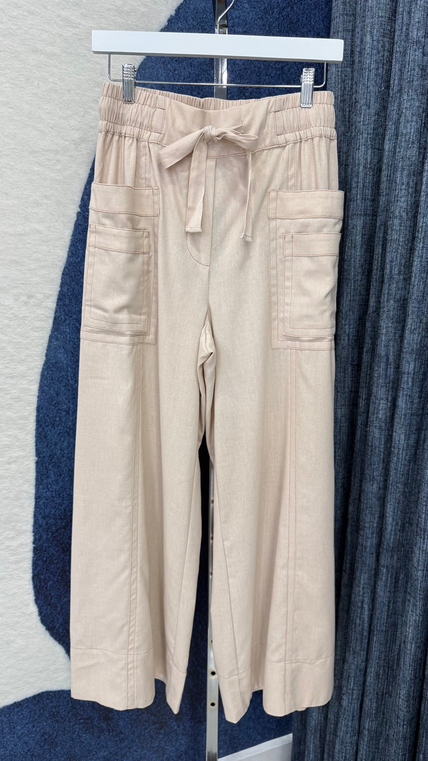 Linen Wide Leg Pant Oatmeal