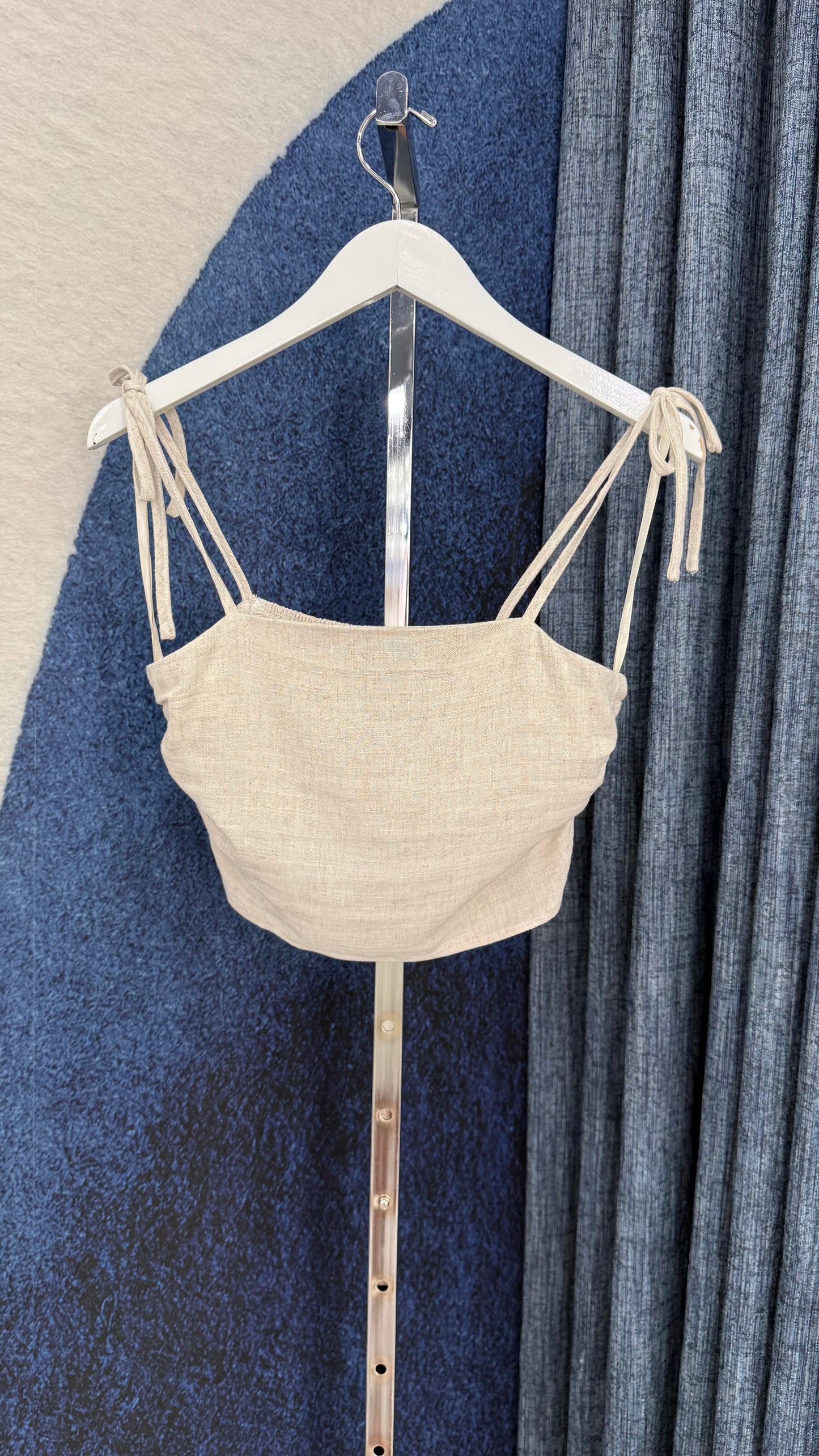 Linen Crop Top Oatmeal