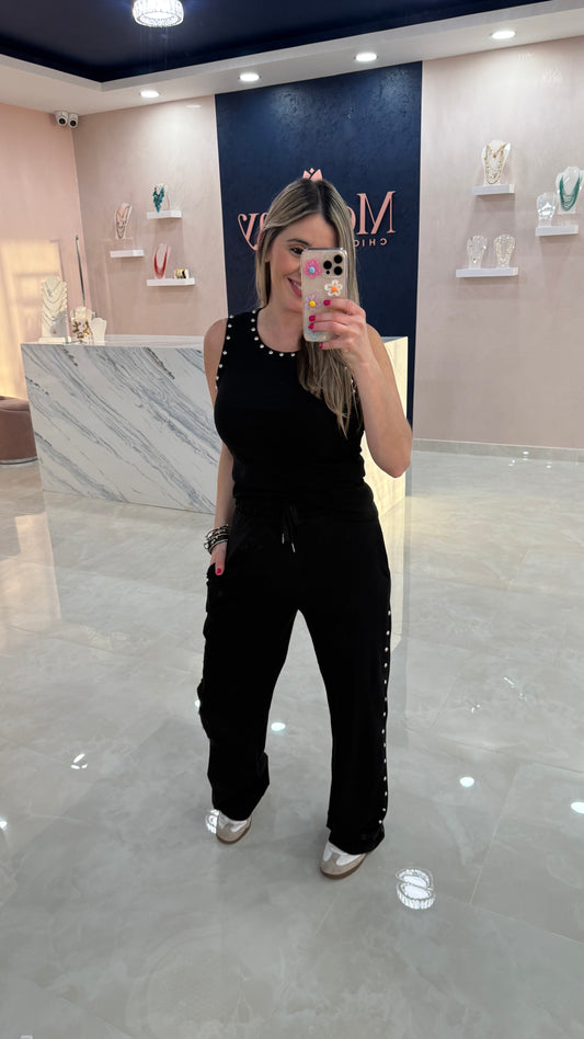 Loungewear Studded Set Black