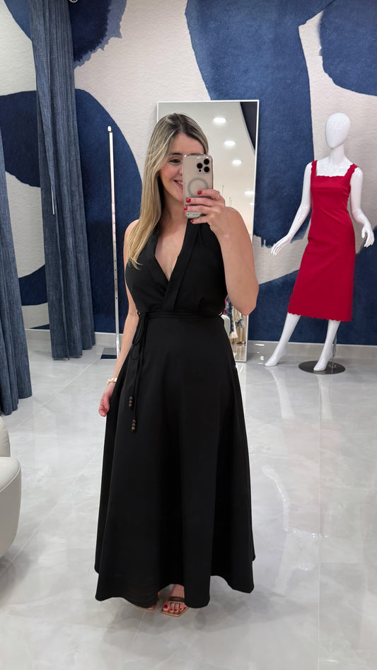 Maxi Dress Halter Black