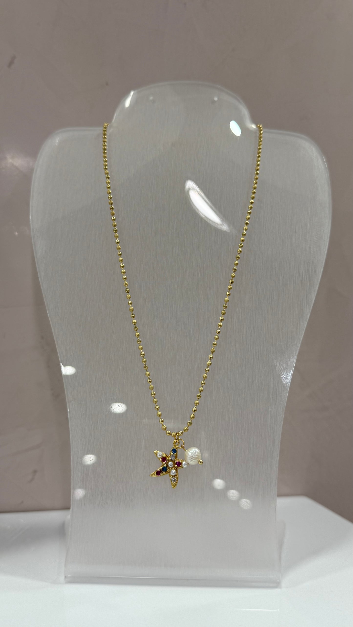 Starfish & Pearl Necklace
