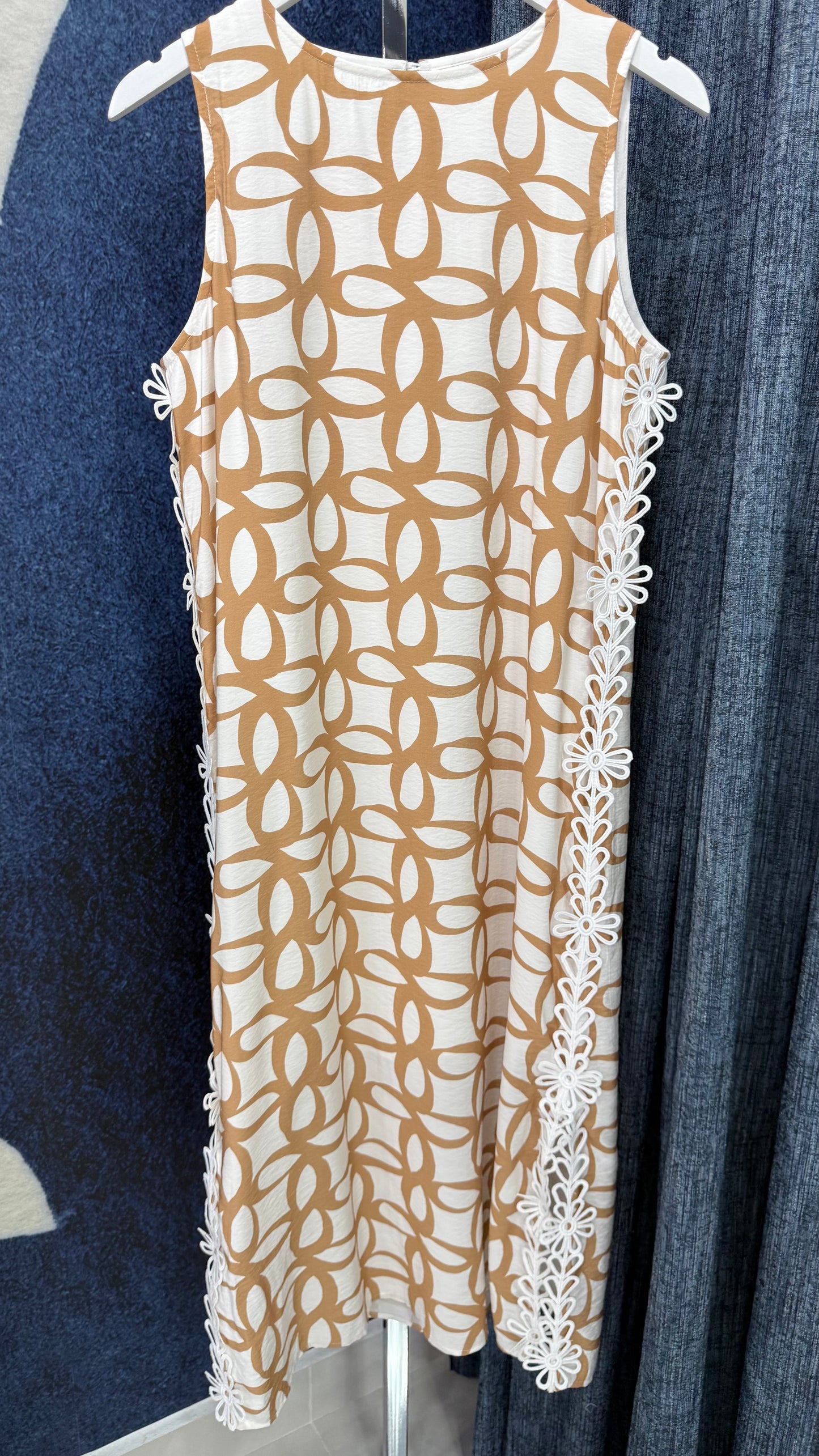 Printed Midi Dress Taupe