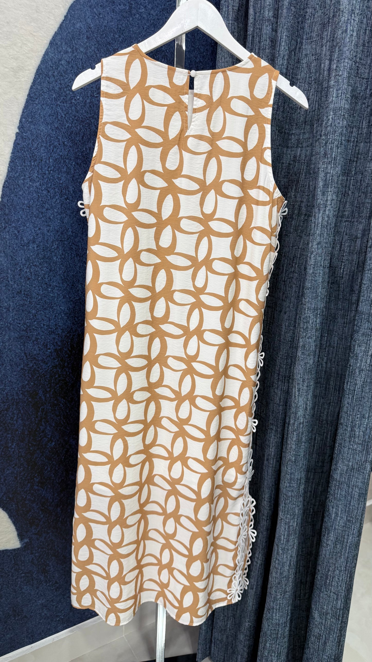 Printed Midi Dress Taupe