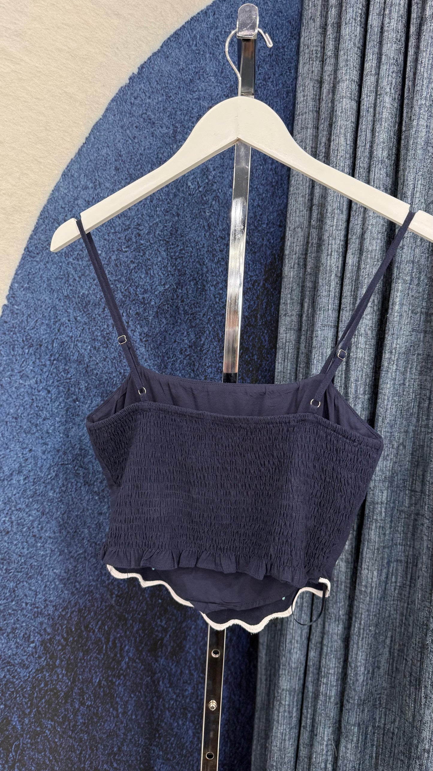 Embroidery Top & Pant Set Navy
