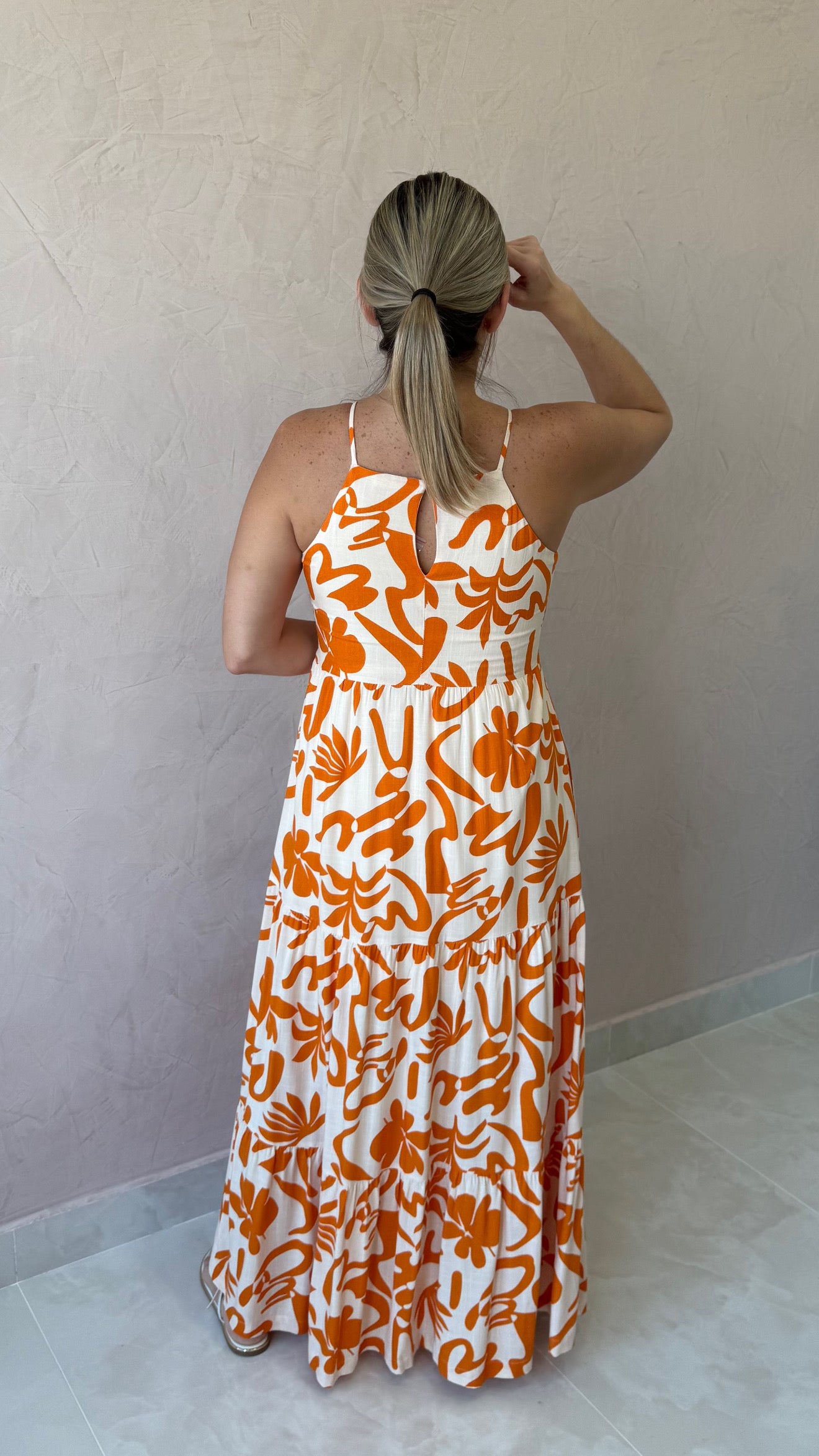 Printed Maxi Dress Orange