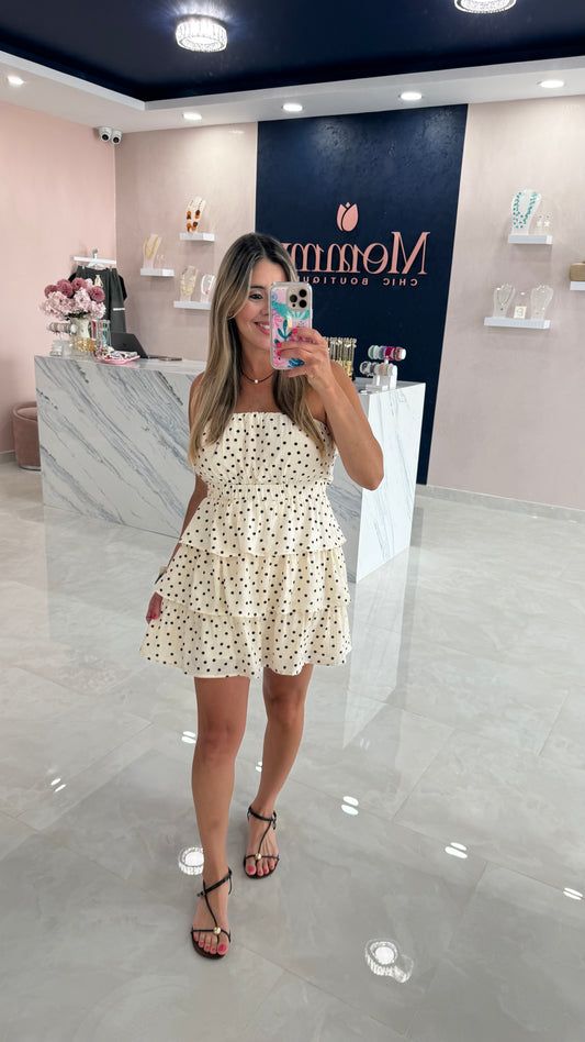 Strapless Polka Dots Dress