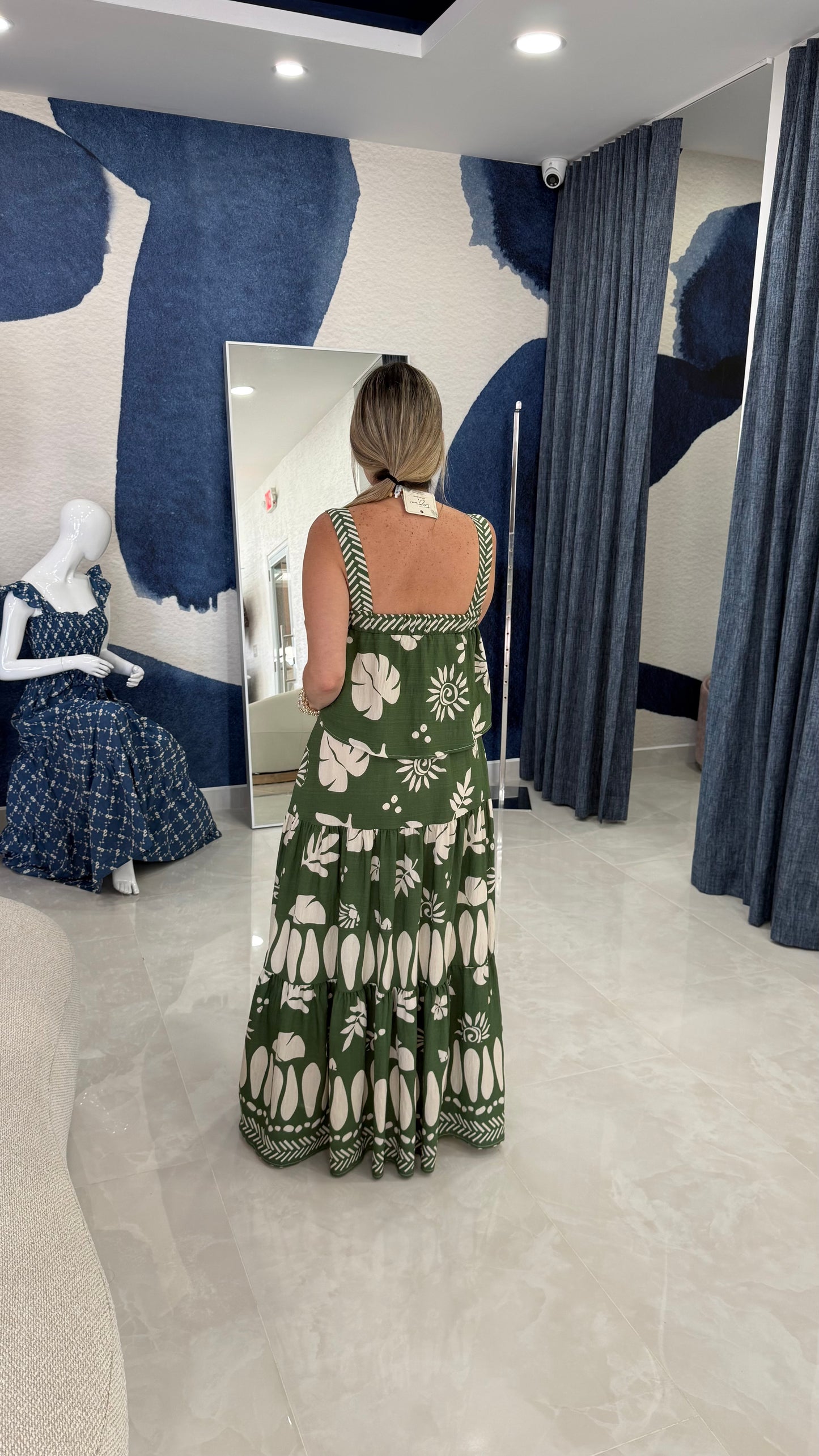 Printed Top & Maxi Skirt Set