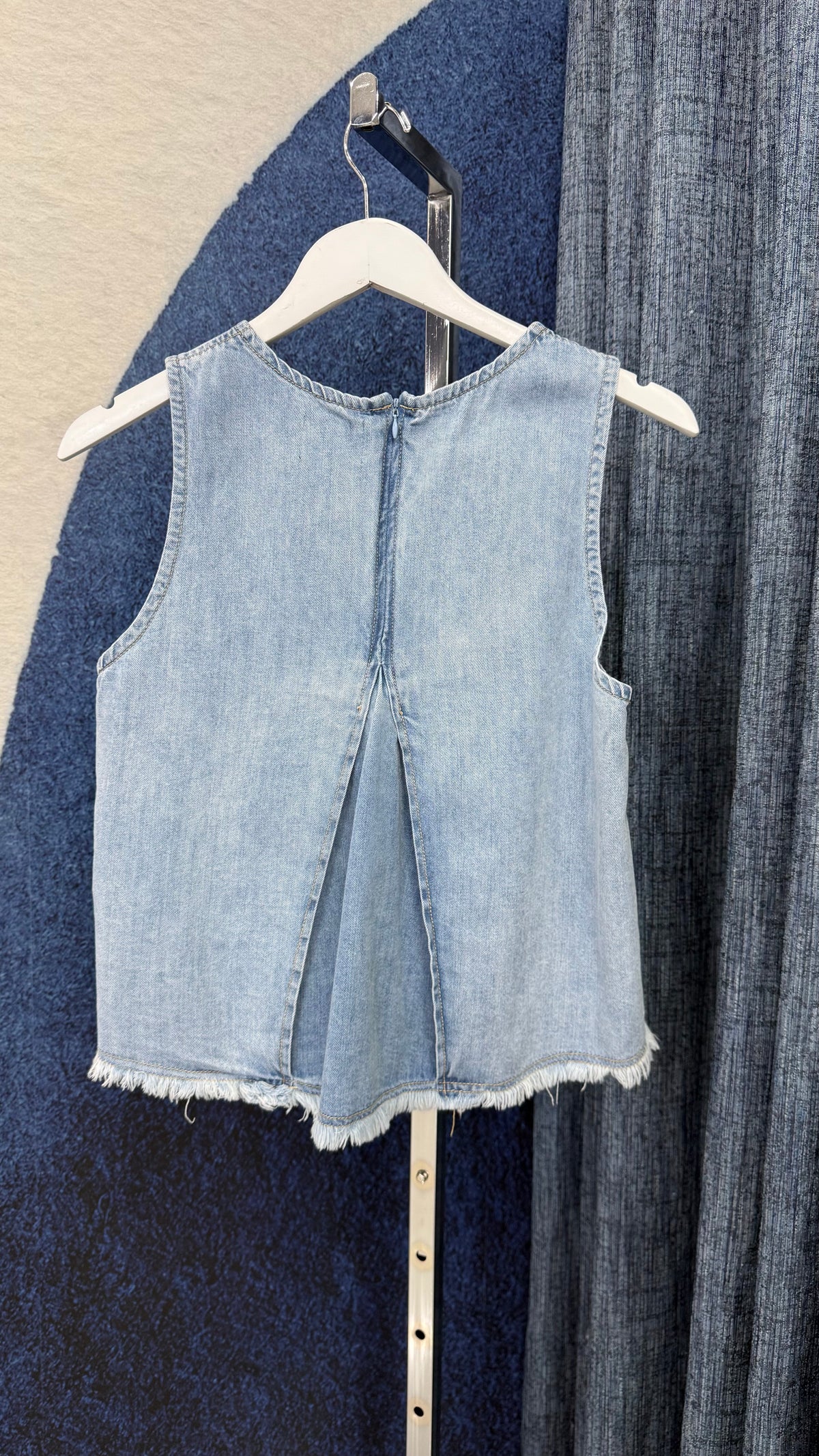 Washed Denim Top & High Waist Pant