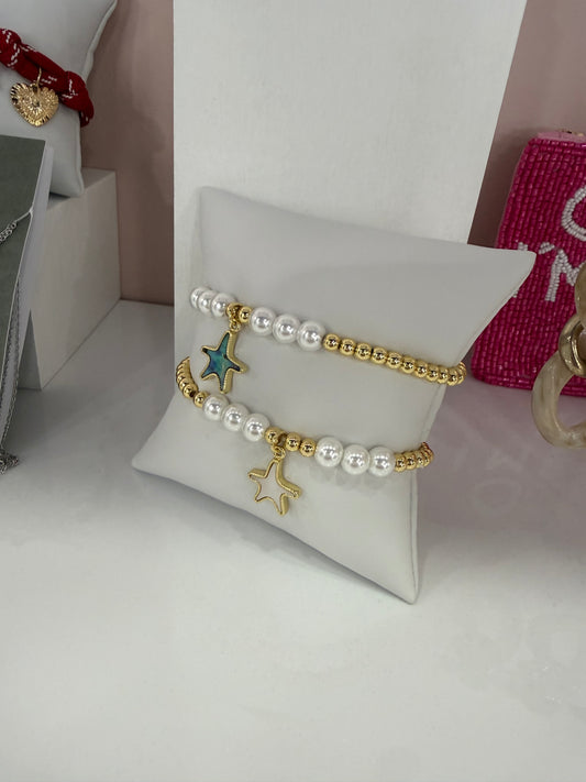 Starfish Plated Elastic Bracelet